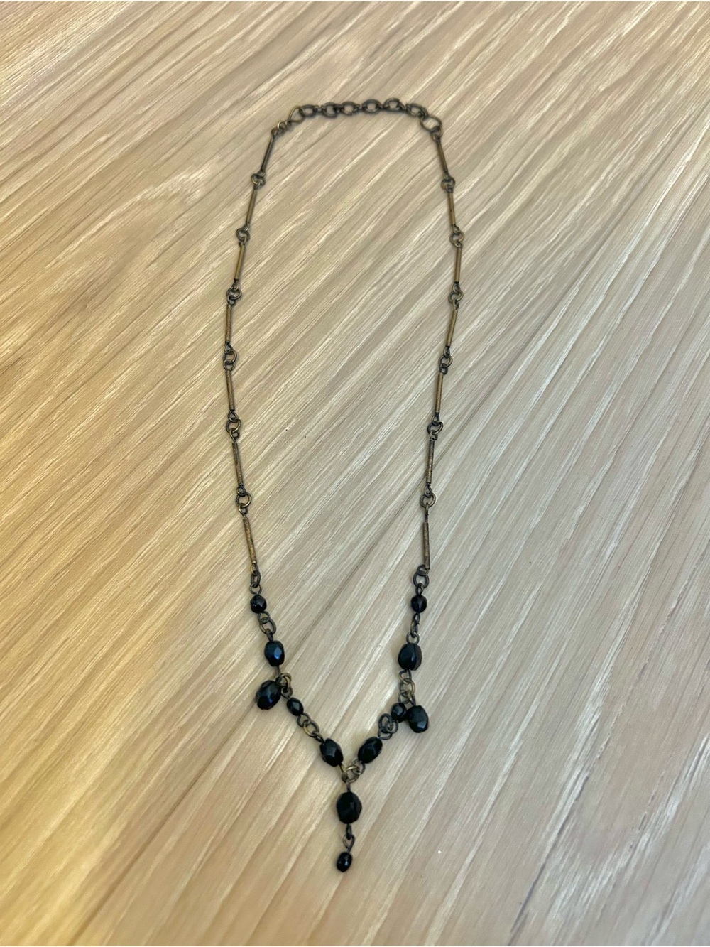 Vintage style black beaded necklace